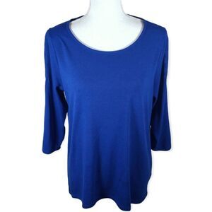 LOVE SCARLETT ROYAL BLUE TOP W/RHINESTONE LADDER SLEEVES SZ.PXL EUC.
